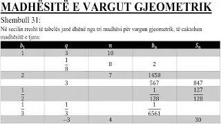 Shembull 31 - MATEMATIKË (Madhësitë e vargut gjeometrik)