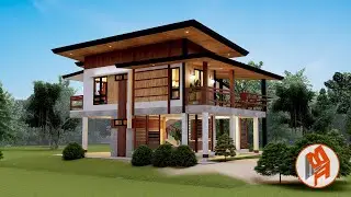 Modern Elevated Bahay Kubo Design | 2 Bedroom Small House 10x12M