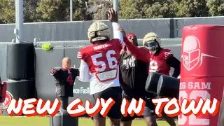 Keion White Works on his Pass-Rush Moves at 49ers Practice