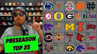 2025 PRESEASON TOP 25 COLLEGE FOOTBALL RANKING