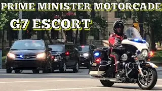 **G7 PRIME MINISTER MOTORCADE** Calgary Police Escorting The Canadian PM Through Downtown | CPS