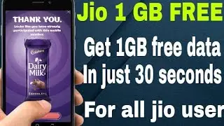 [Jio 'Dairy milk' Offer] injoy free 1GB Internet in your jio sim