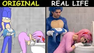 SONIC helps AMY Vomits In The Toilet!!!? | The Sonic Tapes Animation | Original vs Plush Toys