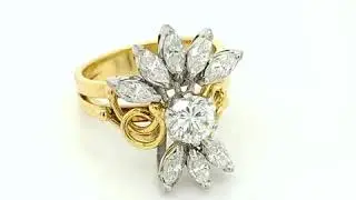 1.5cttw Round and Marquise diamond Dress Ring