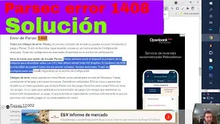 Parsec error 1408 Solucion Fix