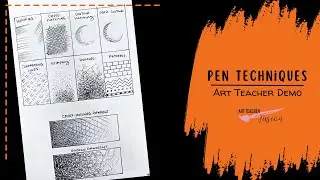 Pen Techniques: Cross-Hatching, Stippling, Art Teacher Demo