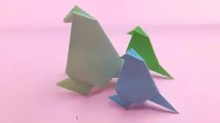 Falten Sie Muttervogel und Vogelbaby - Vogel Basteln - Bastelideen Easy