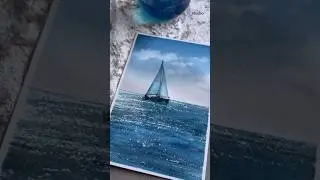 Painting Sea with Watercolor #watercolordrawing