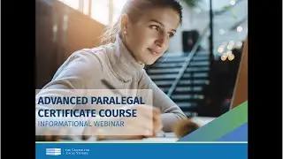 Advanced Paralegal Course Webinar (Jan 2021) | The Center for Legal Studies