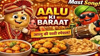 &ldquo;आलू की बारात 🥔 | 10 Minute Fun 3D Cartoon Video for Kids | Dance, Music & Funny Vegetables&rdquo;