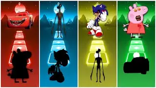 McQueen exe 🆚 Siren head 🆚 Sonic exe 🆚 Peppa Pig exe | Tiles Hop EDM Rush!