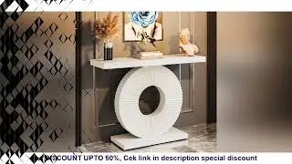 Tribesigns Modern Console Table with Geometric Base, 40 inch Wood Entryway Table Sofa Table Narrow L