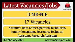 ICMR-National Institute Of Epidemiology | ICMR-NIE | 17 Vacancies | Recruitment 2021