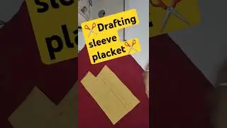 Drafting shirt sleeve placket #sewing #cutting #scissor