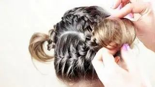 Детская причёска из косичек. Hairstyle For Little Girls