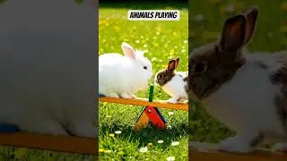 Squirrel and Rabbit Fun Playtime 🥰 #short video #short viral #short