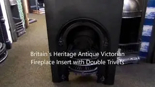 Britain`s Heritage Antique Victorian Fireplace Arch Insert with Double trivets