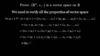Prove that R^n is a vectorspace in R