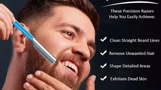 VERTEX Beard Shaping Tool Razor Mustache - Straight Edge