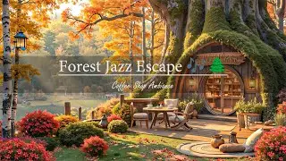 Cozy Treehouse Caf&eacute; in Prague | Soft Jazz & Autumn Ambience for Relaxing Evenings