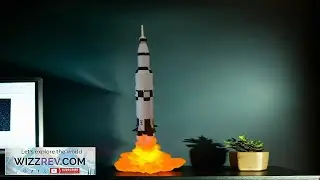 Night Light Saturn V Rocket Lamp Space Decor Unique