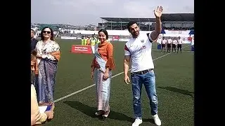 John Abraham , Nita Ambani witness inter-school girls football match in Shillong