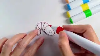DIY Shrimp Sponge Coloring Toy for Kids