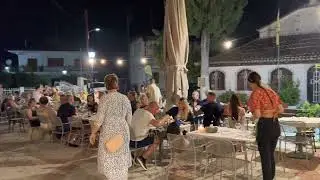 Old Town in Pefkochori by night August 2022 Greece