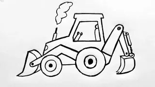 How To Draw a Bulldozer On Construction Easy - Car Drawing Tutorial for Beginners - step by step