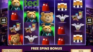 TED Video Slot Game with a THUNDER BUDDIES FREE SPIN BONUS