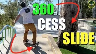 Frontside 360 cess slide ~ (Skateboarding Tutorial)