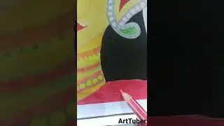 Durga maa drawing with oil pastels and colour pencils #shorts #youtubeshorts #ArtTuber