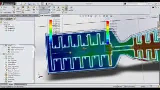 axial turbine engine simulation in solidworks