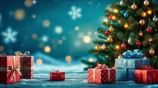 Christmas Background loop blue with Christmas Carols