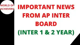 IMPORTANT NEWS FOR AP INTER STUDENTS| INTER 1st & 2nd year EXAM TIME TABLE|EXAM FEES|EXAM SCHEDULES