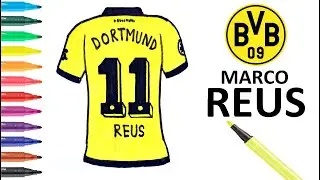 Easy Drawing Borussia Dortmund Jersey l Kolay Marco Reus Borussia Dortmund Forma &Ccedil;izimi
