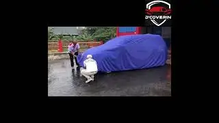 ini buktinya cover mobil premium D'COVERIN type ZEUS OUTDOOR bahan 2 lembar beeway disemprot damkar.