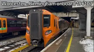 Onboard West Midland Railway Class 196107 | Worcester Shrub Hill to Birmingham New Street 