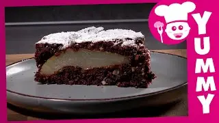 ВКУСНО: Шоколадный пирог с грушей! Рецепт выпечки торта.