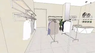 Дизайн-проект по расстановке мебели в магазине одежды