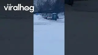 Ice Fishing Shack Breaks Loose || ViralHog