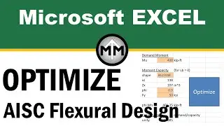 Excel Optimize (Выберите оптимальную форму для изгиба AISC при текучести)