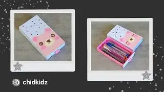 Kawaii Sweetest Bear Pencil Case Cardboard [ 3 Minute Craft ]