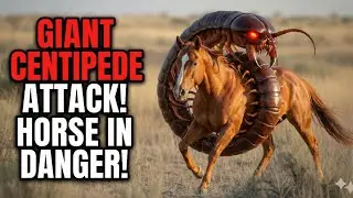 Giant Centipede Strikes &mdash; Brave Heroes Rescue Trapped Horse from Deadly Attack