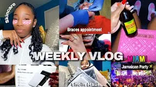 WEEKLY VLOG: Come With Me To Get My Braces Tightened *PAIN LEVEL* | Jamaican Party 🇯🇲 | Shein Haul
