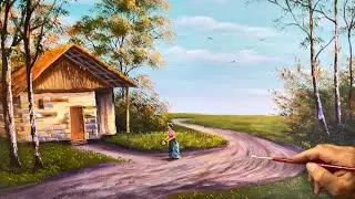 How to Draw Landscape Painting &ldquo;#56&rdquo; / Peaceful Country Road / Acrylic Landscape Painting / LDL ART