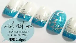 Calgel nail art pro  - Fancy french nail art with silver accent