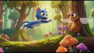 Blue cat+ cockroach English Cartoon series 3D animation 