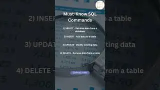 Most important SQL Commands #sql #dataanalytics #sqlcommands #mysql #sqlserver #debug #shreejicodes