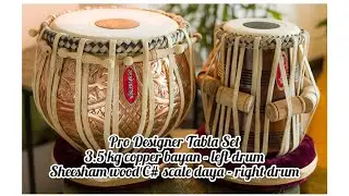 Finest Professional Tabla Set | 3.5 kg copper bayan & finest C# scale tabla